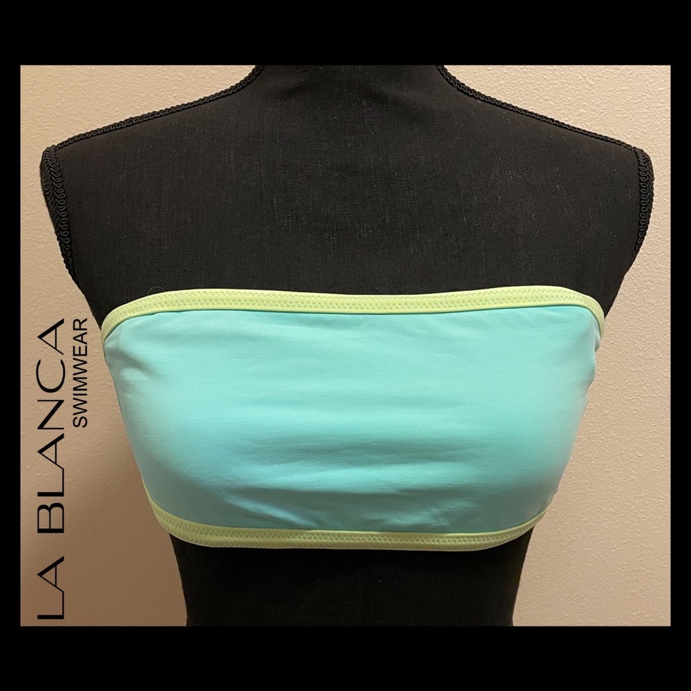Turquoise and Lime La Blanca Swim Top